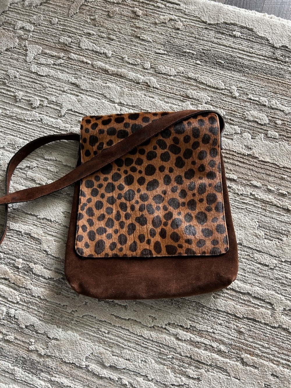Holt Renfrew Suede & Calf Hair Leopard Crossbody Bag - Picture 12 of 14